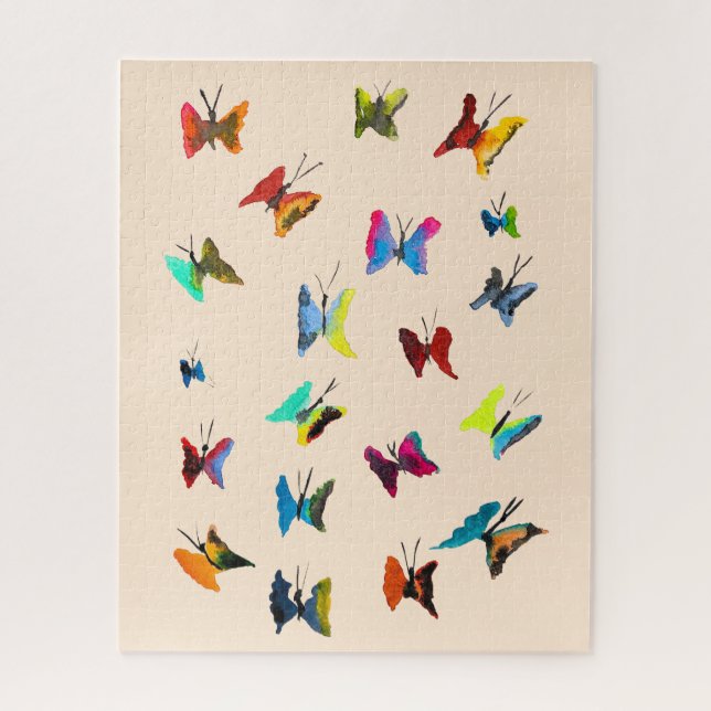 Puzzle Papillons mignons aquarelle art (Vertical)
