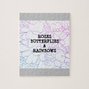 Puzzle Papillons rose et arcs-en-ciel