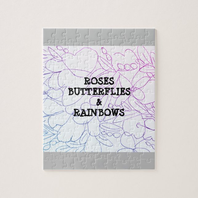 Puzzle Papillons rose et arcs-en-ciel (Vertical)