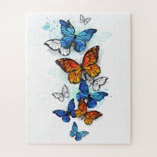 Puzzle Papillons volants Morpho et Monarch