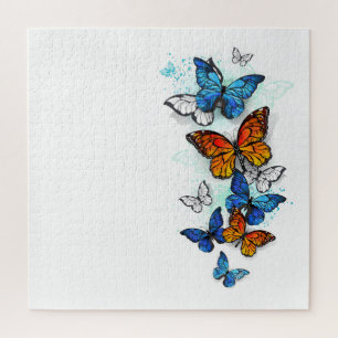Puzzle Papillons volants Morpho et Monarch