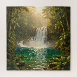 Puzzle Paradis de la jungle à cascade tropicale luxuriant