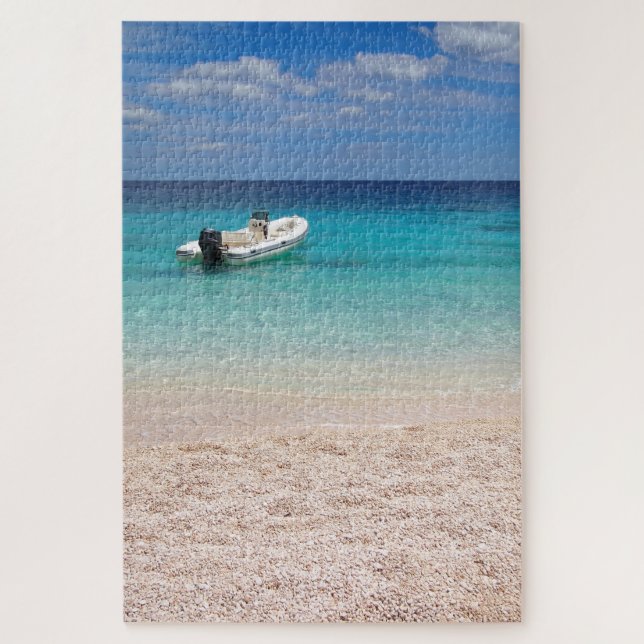 Puzzle Paradis - hors-bord en mer bleue (Vertical)