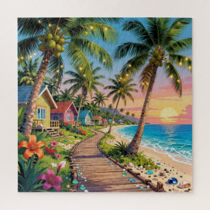 Puzzle Paradis tropical Cottage côtier bord de mer Océan 