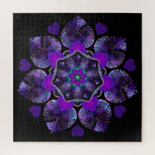 Puzzle Parapluie violet & coeurs .7