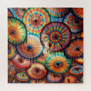 Puzzle Parapluies en papier vibrant
