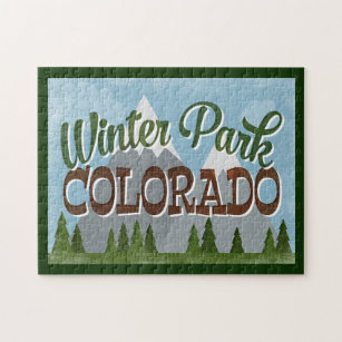 Puzzle Parc d'hiver Colorado Amusants Rétro Montagnes nei