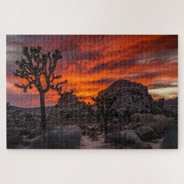Puzzle Parc national de Joshua Tree Coucher de soleil rou (Horizontal)