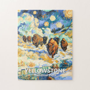 Puzzle Parc national de Yellowstone Bison Vintage Van Gog