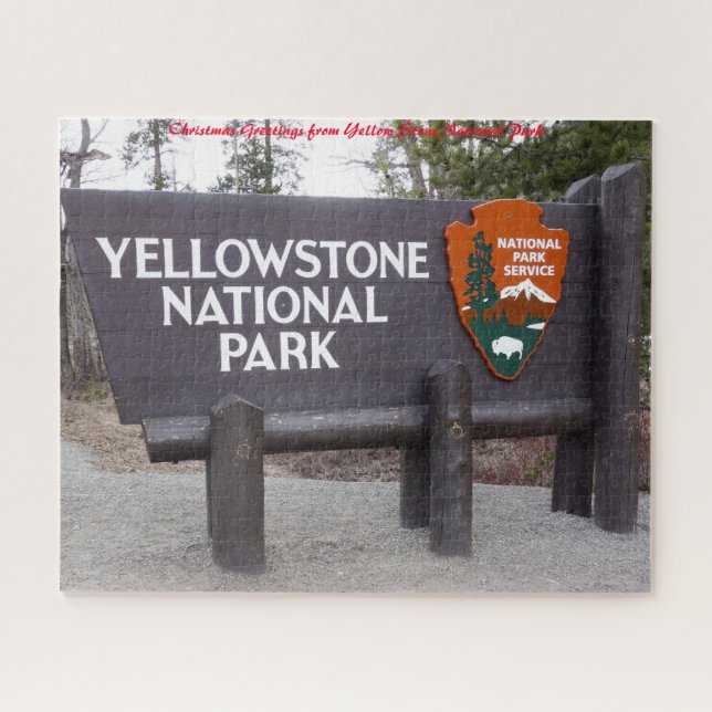 Puzzle Parc national de Yellowstone.voeux de Noël (Horizontal)
