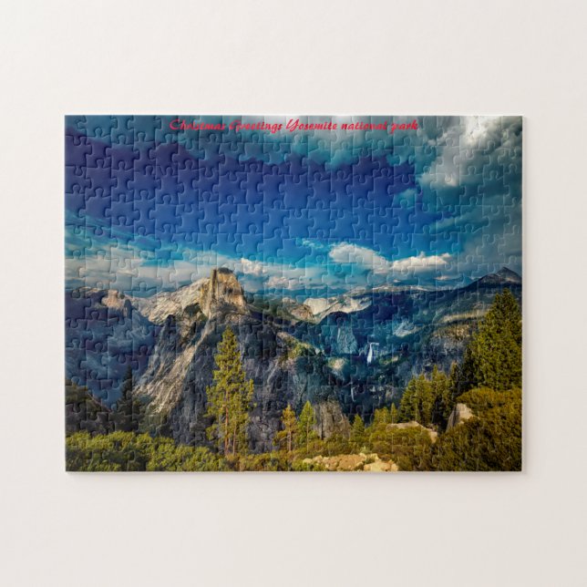 Puzzle Parc national de Yosemite. voeux de Noël (Horizontal)