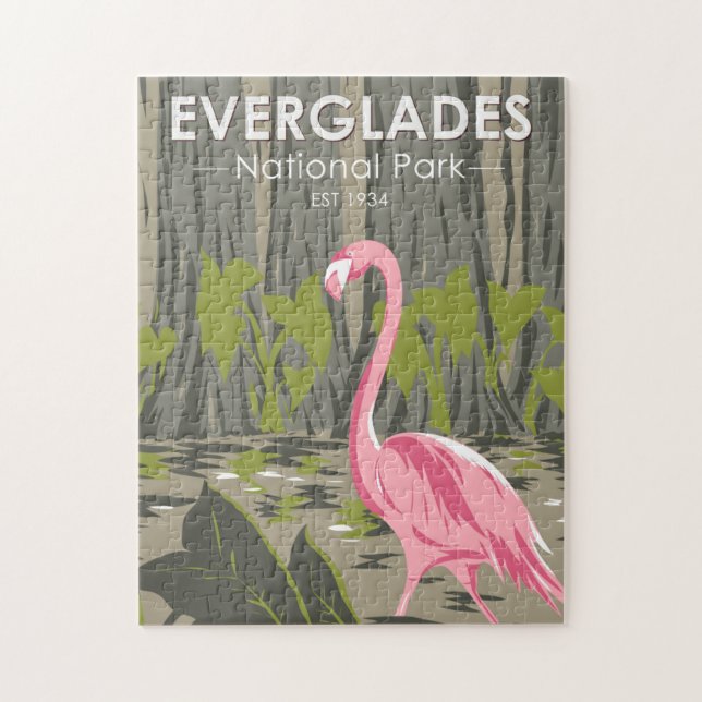 Puzzle  Parc national des Everglades Floride Flamant rose (Vertical)