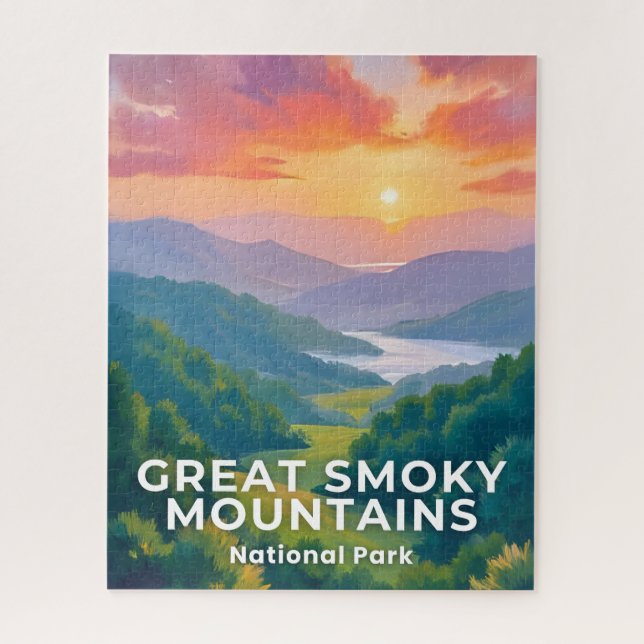 Puzzle Parc national des Great Smoky Mountains aquarelle (Vertical)