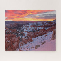 Parc national du canyon de Bryce à Sunrise en hive