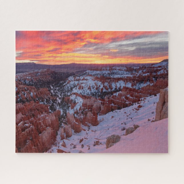 Puzzle Parc national du canyon de Bryce à Sunrise en hive (Horizontal)
