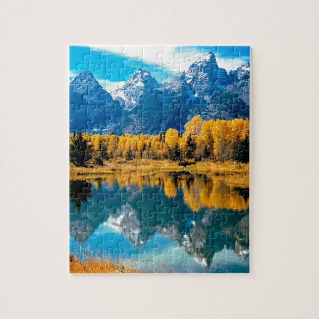 Puzzle Parc national grand de Teton d'automne de l'eau (Vertical)