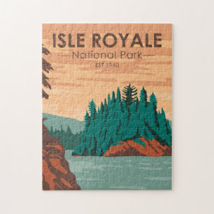 Puzzle Parc national Isle Royale Michigan Vintage