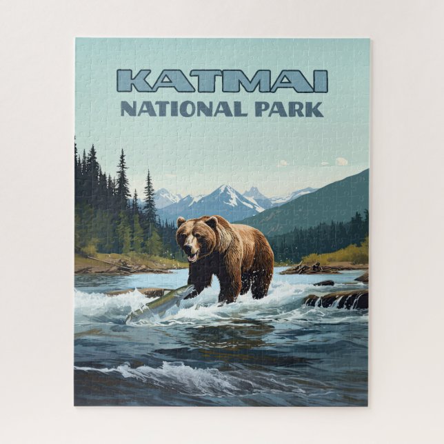 Puzzle Parc national Katmai Alaska Bear Brooks (Vertical)