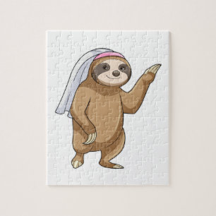 Puzzle Paresseux en mariée avec voile