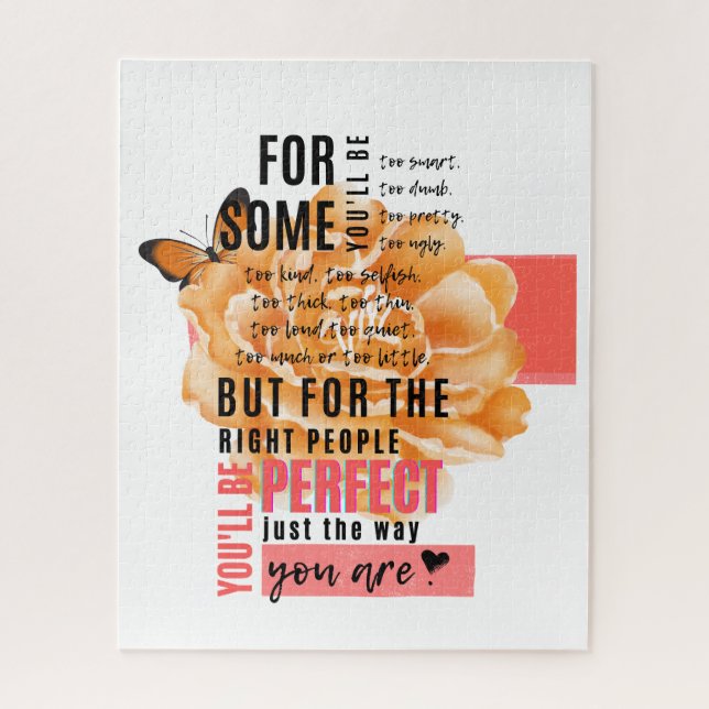 Puzzle Parfait comme vous êtes illustré citation (Vertical)