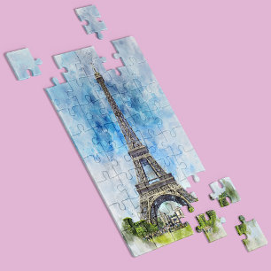 Puzzle Paris France Tour Eiffel Aquarelle