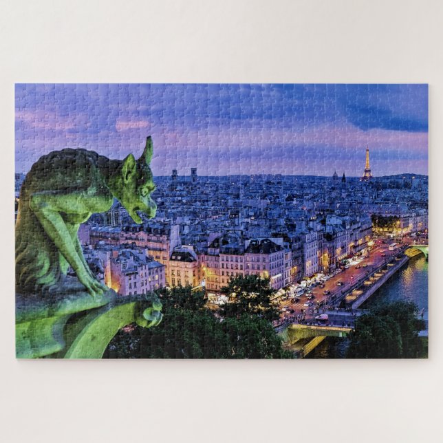 Puzzle Paris & Seine pittoresques La Nuit Gargoyle (Horizontal)
