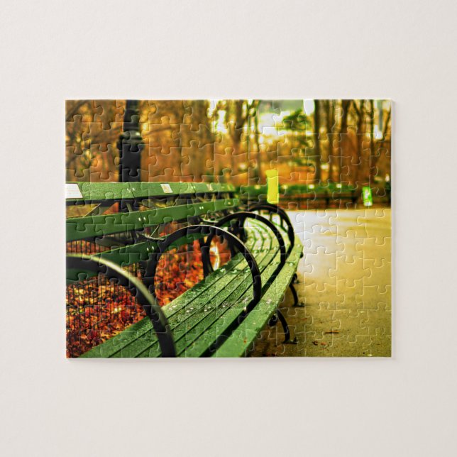 Puzzle Park Bench Central Park à l'automne (Horizontal)