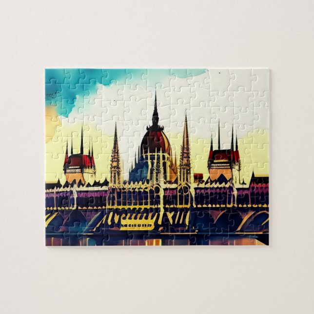 Puzzle Parlement aquarelle de Budapest (Horizontal)