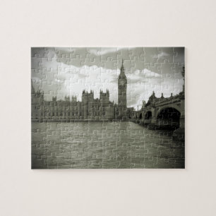 Puzzle Parlement Big Ben en noir et blanc - 8x10 -110 pc