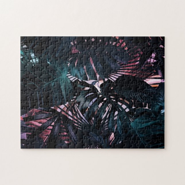 Puzzle Parrots tropicaux de la Jungle sauvage de nuit (Horizontal)