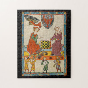 Puzzle Partie d'échecs Codex Manesse XIVe siècle
