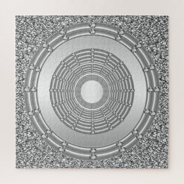 Puzzle Parties scintillant argent (Vertical)