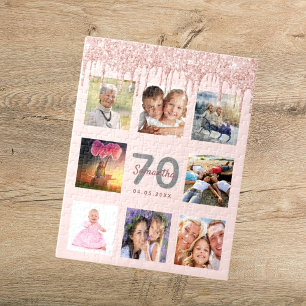 Puzzle parties scintillant de 70e anniversaire gouttes ph