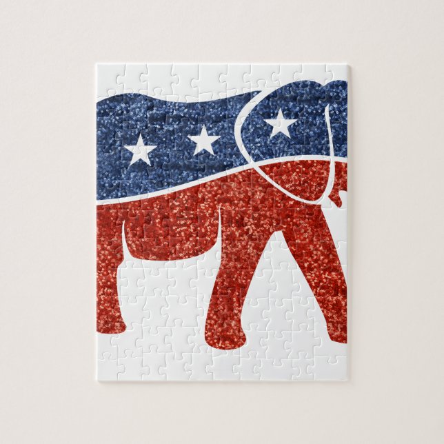 Puzzle parties scintillant de l'éléphant républicain (Vertical)