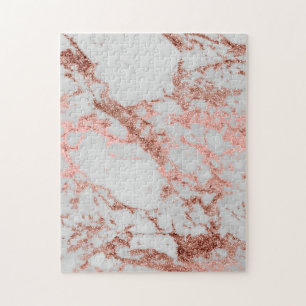 Puzzle Parties scintillant d'or Rose en marbre moderne
