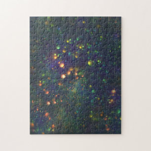 Puzzle Parties scintillant galactique bleu vert Peacock