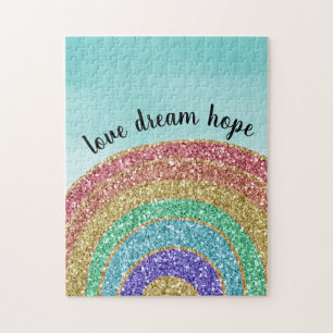 Puzzle Parties scintillant Gold Rainbow Aqua Aquarelle