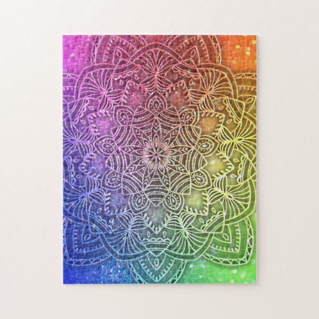 Puzzle Parties scintillant Mandala Hologram Arc-en-ciel l (Vertical)