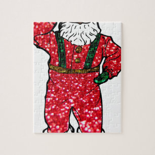 Puzzle parties scintillant noir santa claus