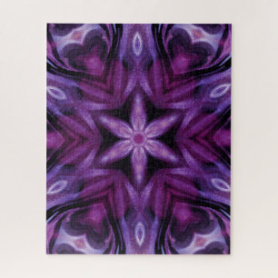 Puzzle Parties scintillant violette Coeur et Fleur Motif 