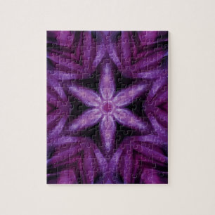 Puzzle Parties scintillant violette Coeur et Fleur Motif 