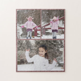 Puzzle Parties scintillantes roses d'or de collage de