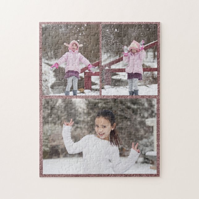Puzzle Parties scintillantes roses d'or de collage de (Vertical)