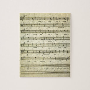 Puzzle Partition musicale vintage, partition musicale ant