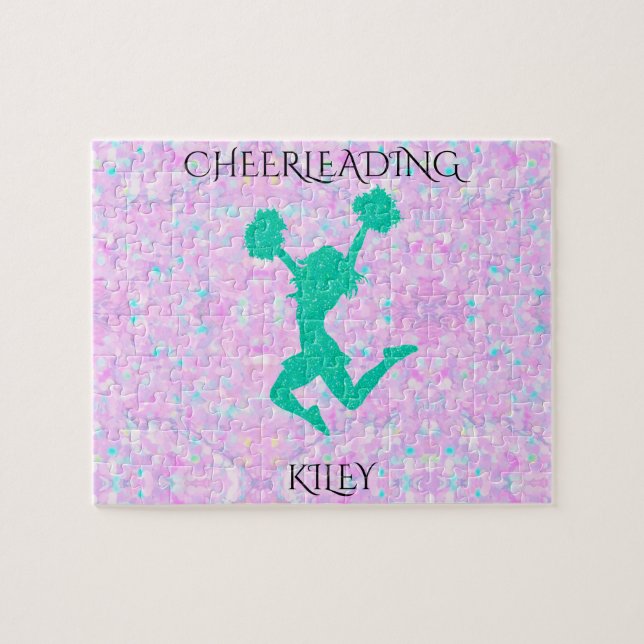 Puzzle pastel Cheerleader avec nom personnalisé (Horizontal)