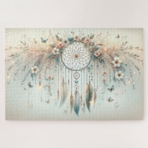Puzzle Pastel Floral Butterfly Dreamcatcher