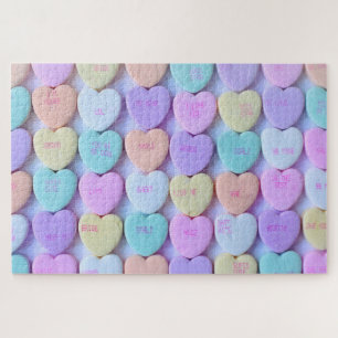 Puzzle Pastel Love Hearts Candy Words