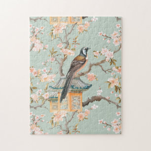 Puzzle Pastel Oriental Oiseaux et fleurs de fruits