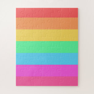 Puzzle Pastel Rainbow Color Strips Design