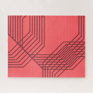 Puzzle Pastel Rouge, simple, moderne, design géométrique